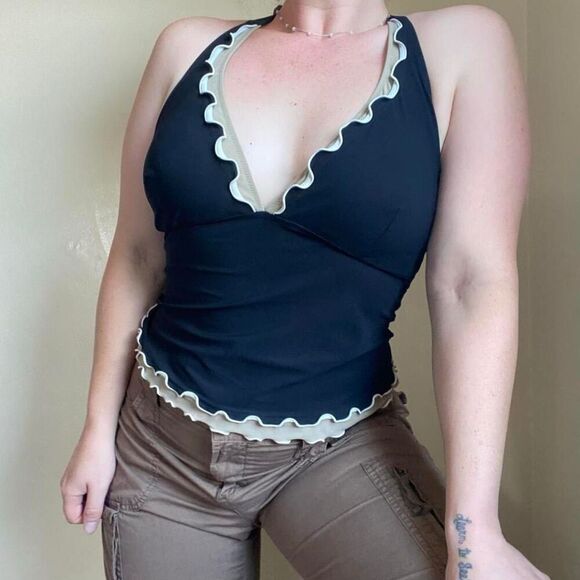 Black halter swim top - Picture 4 of 8